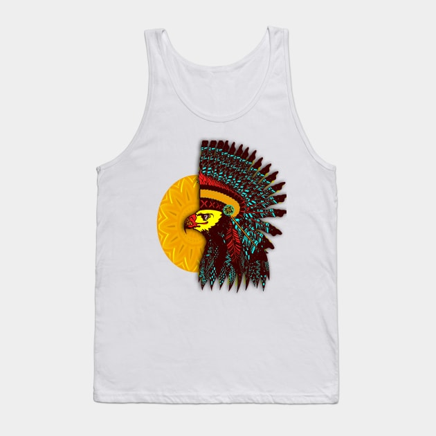 Tribal Native American Eagle with Headdress Tank Top by Sailfaster Designs